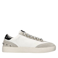 Sneakers in pelle, camoscio e glitter 
