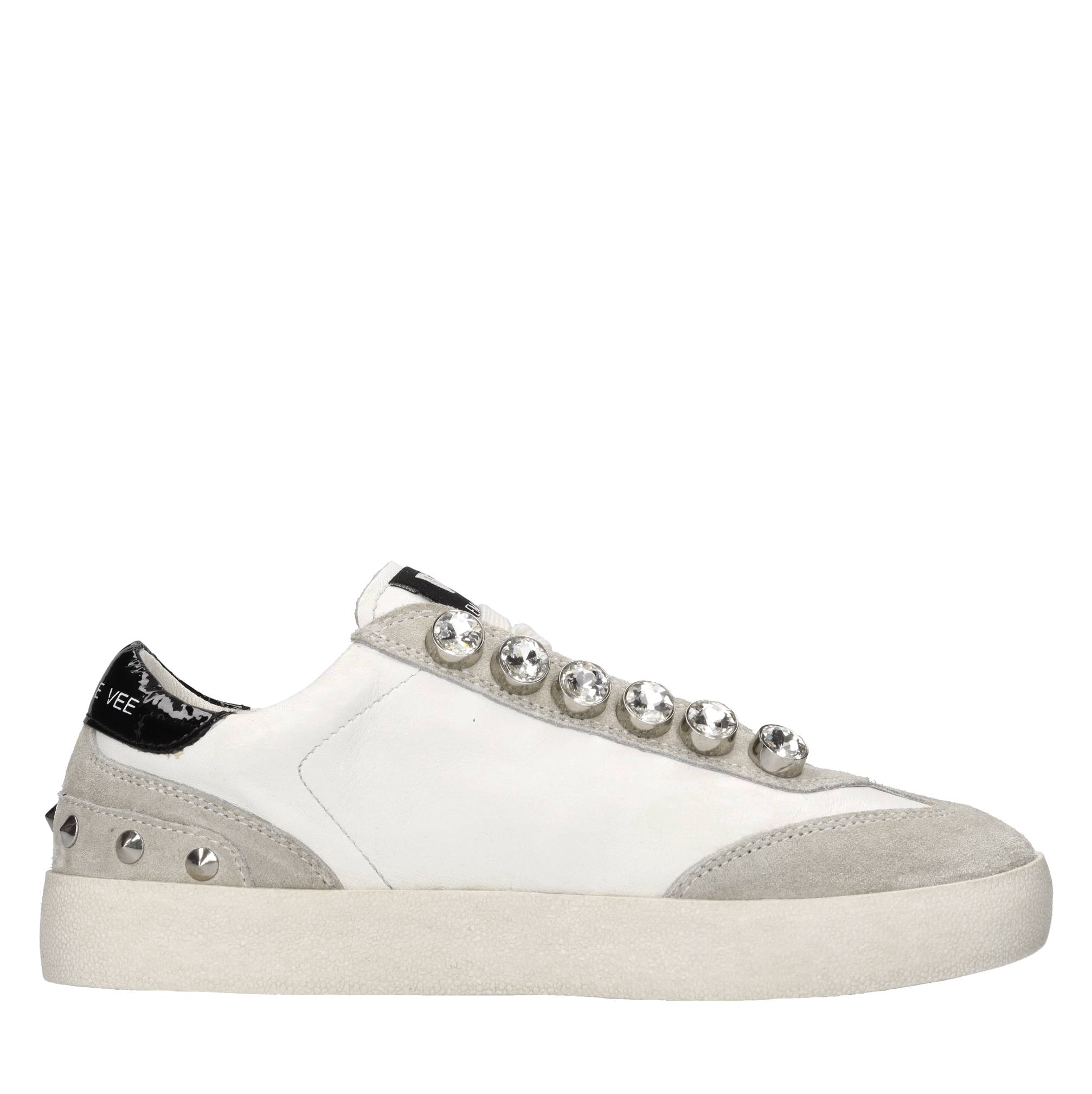 Sneakers in pelle, camoscio e glitter 