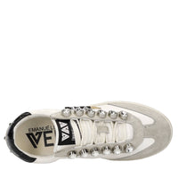 Sneakers in pelle, camoscio e glitter 
