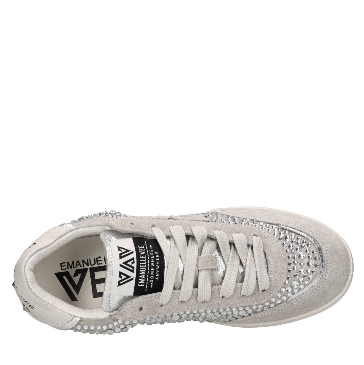 Sneakers in pelle, camoscio e tessuto 