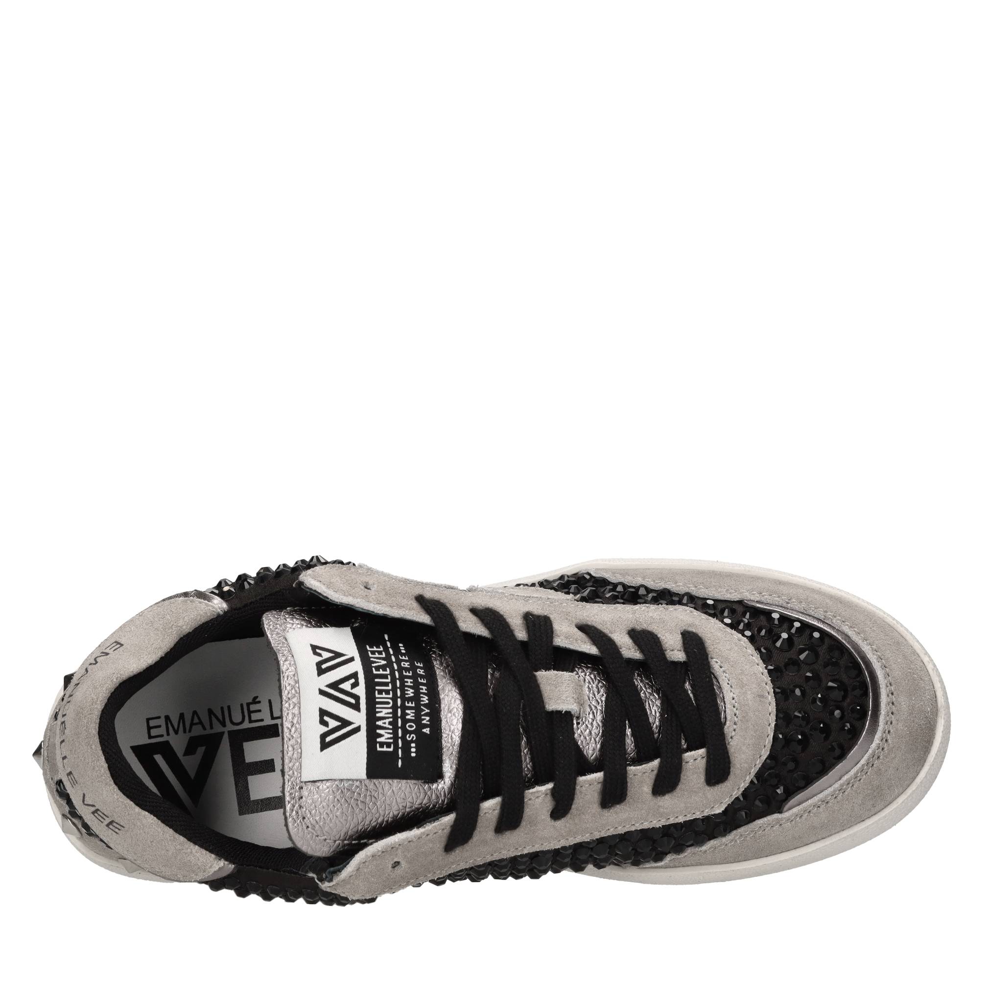 Sneakers in pelle, camoscio e tessuto 