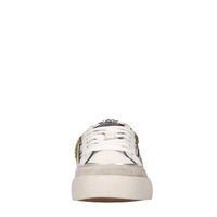 Sneakers in pelle, tessuto e glitter 