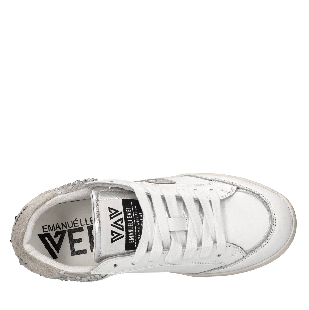 Sneakers in pelle, camoscio e tessuto 