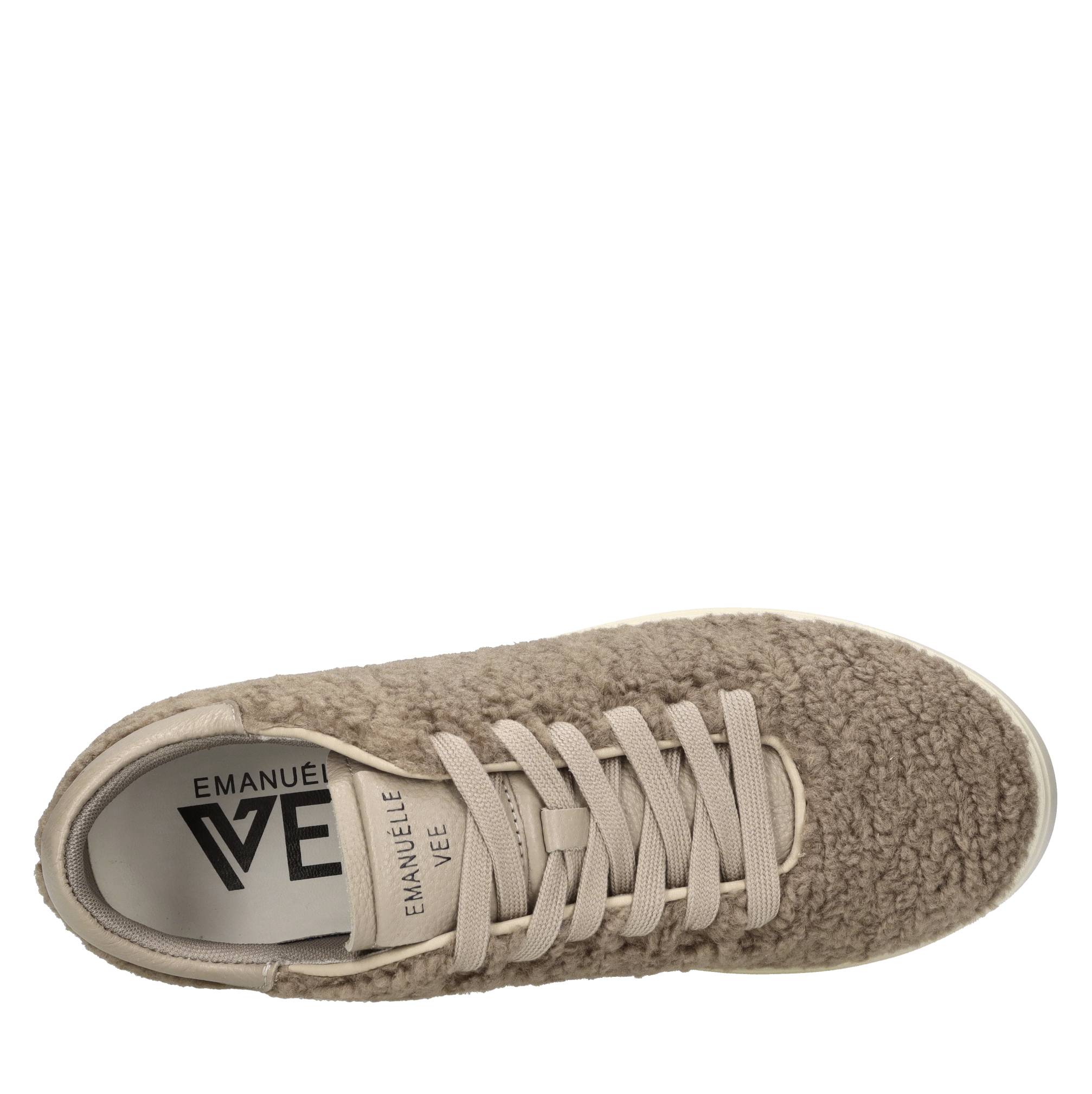 Sneakers in pelle ed ecopelliccia 
