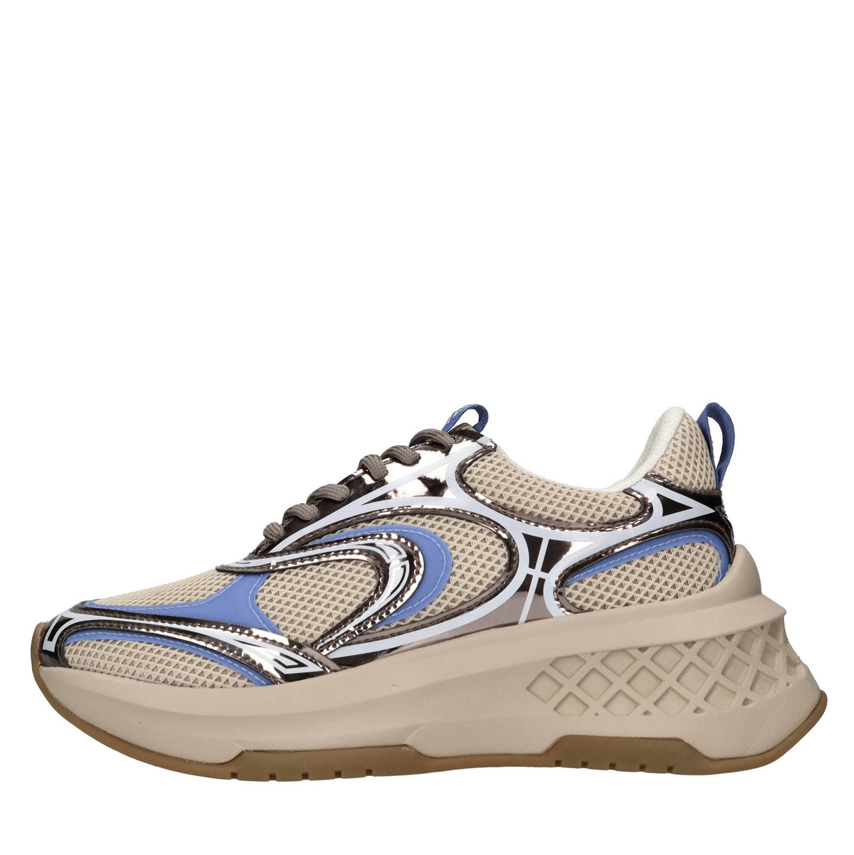 Sneakers in pelle e tessuto 