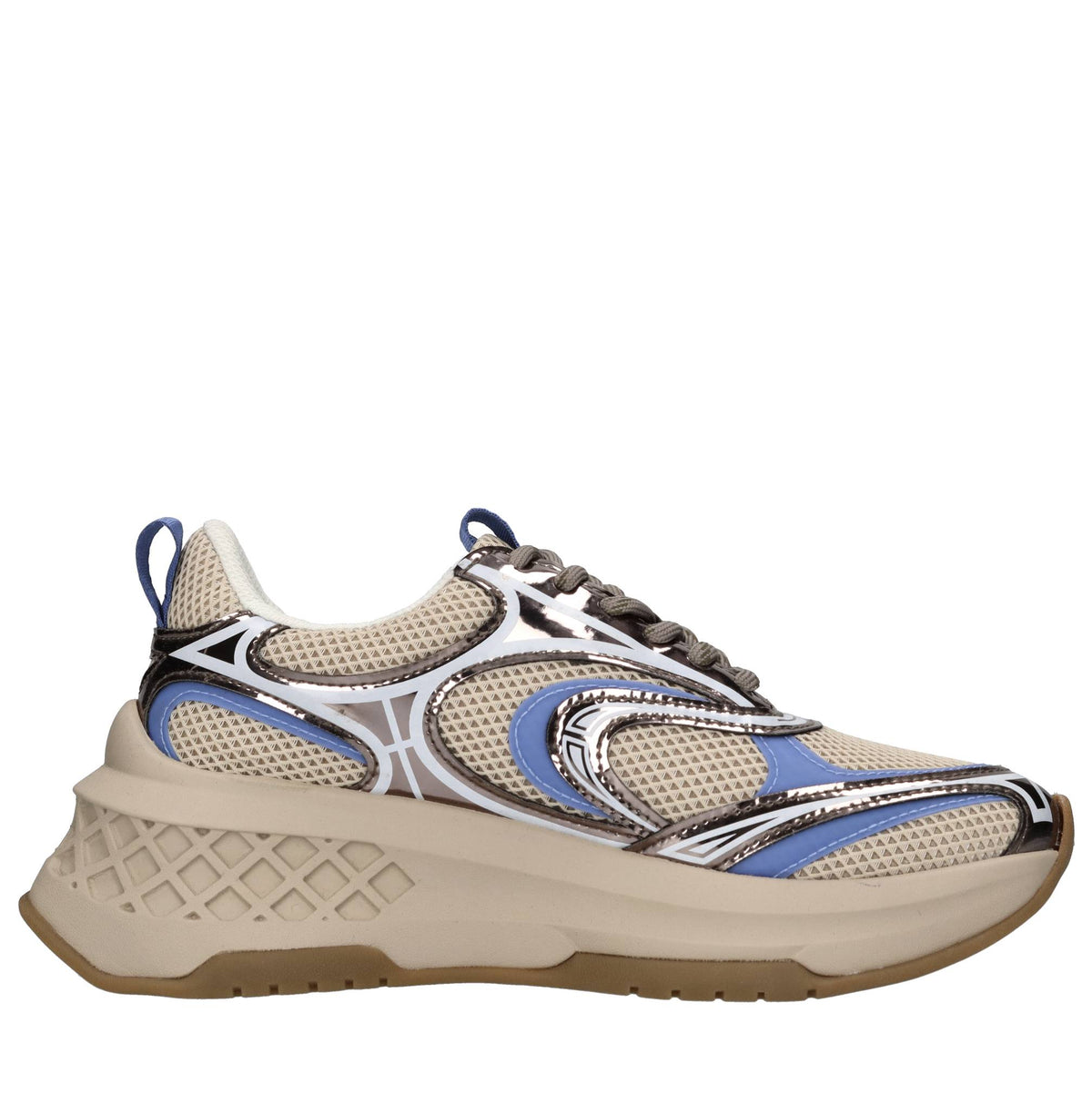 Sneakers in pelle e tessuto 