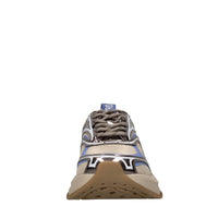 Sneakers in pelle e tessuto 