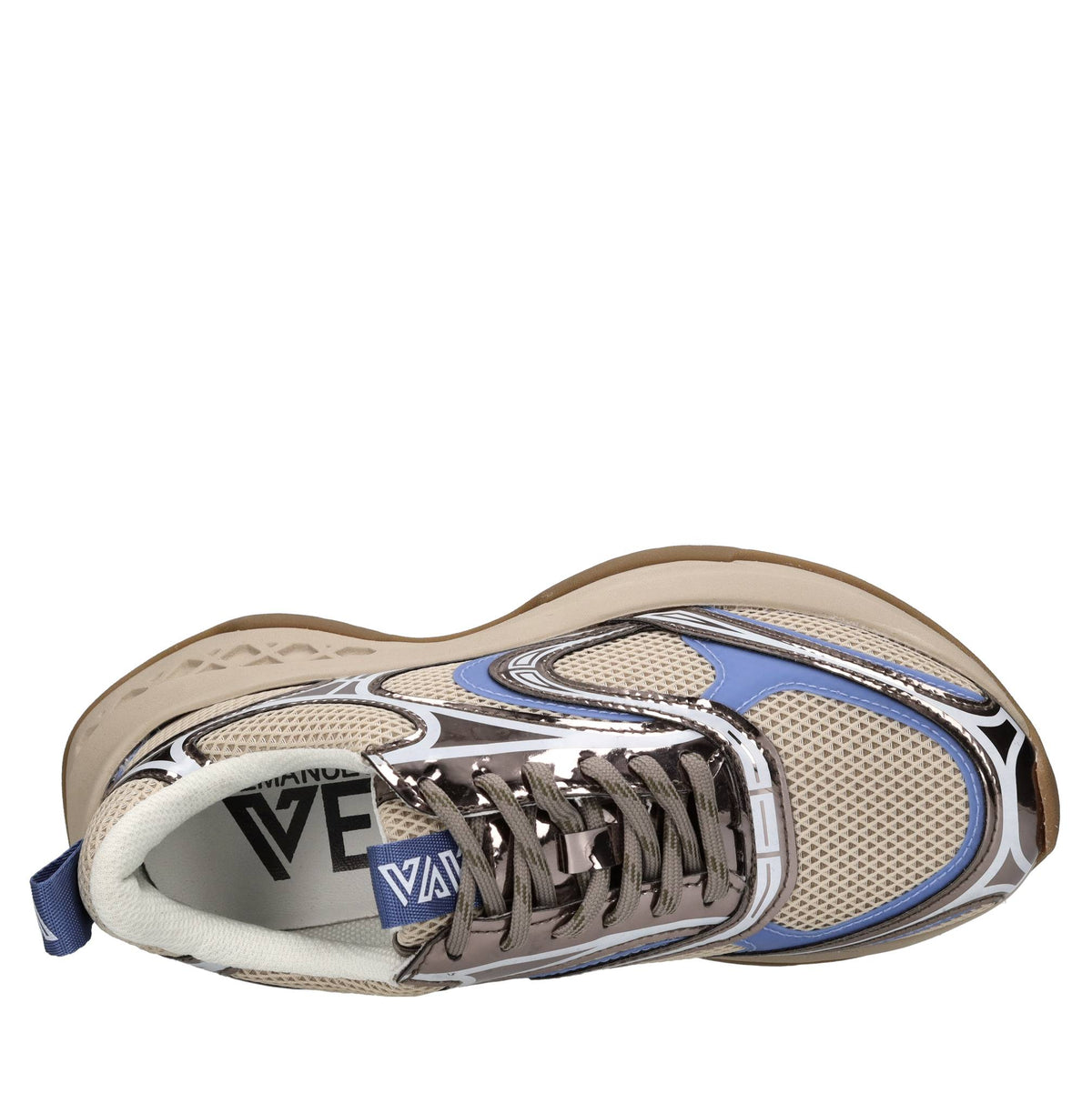 Sneakers in pelle e tessuto 
