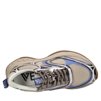 Sneakers in pelle e tessuto 