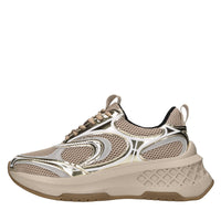 Sneakers in pelle e tessuto 