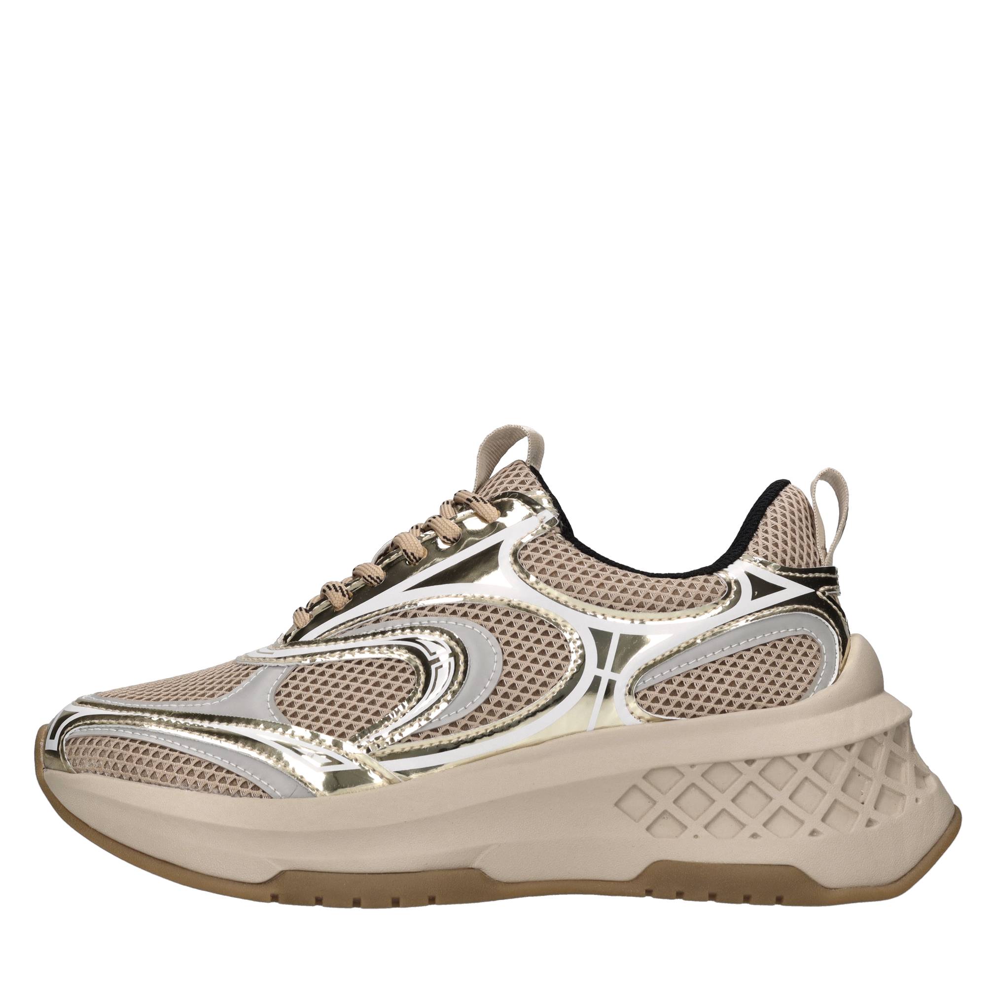 Sneakers in pelle e tessuto 