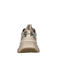 Sneakers in pelle e tessuto 