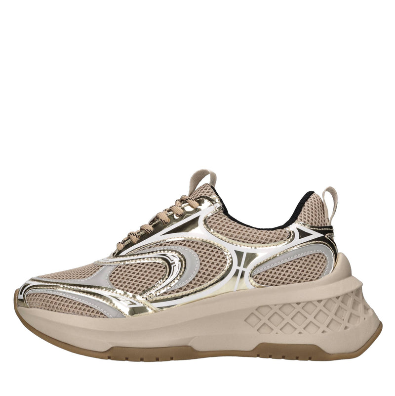 Sneakers in pelle e tessuto 