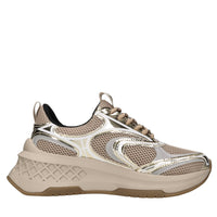 Sneakers in pelle e tessuto 