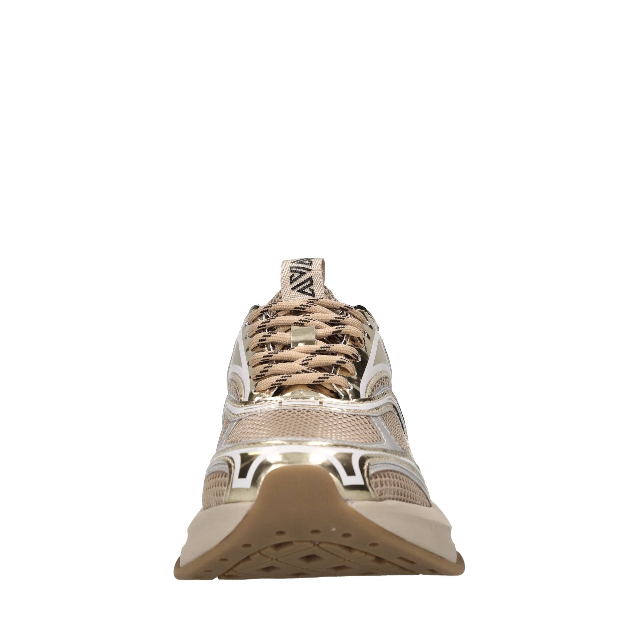 Sneakers in pelle e tessuto 