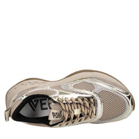 Sneakers in pelle e tessuto 