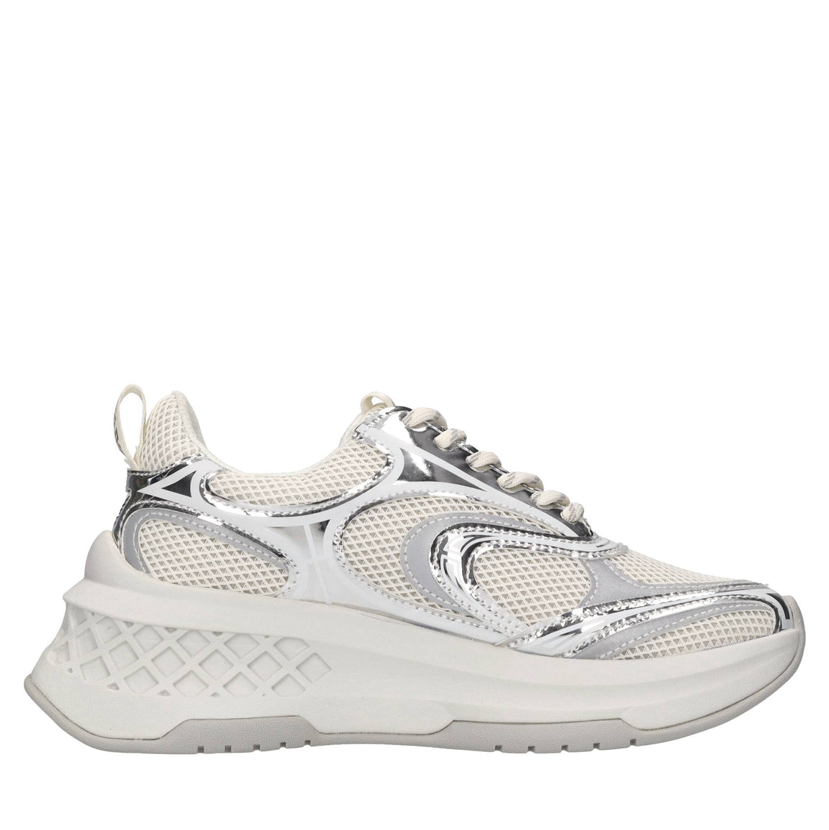 Sneakers in pelle e tessuto 