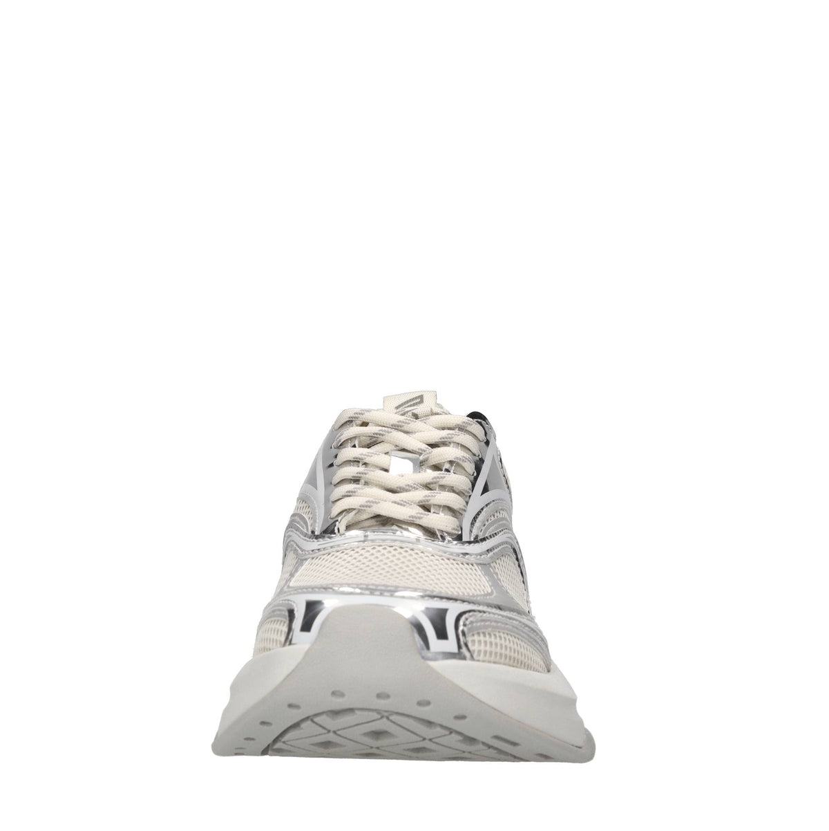 Sneakers in pelle e tessuto 
