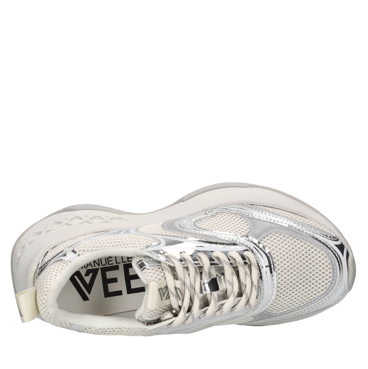 Sneakers in pelle e tessuto 