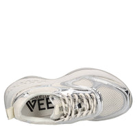 Sneakers in pelle e tessuto 