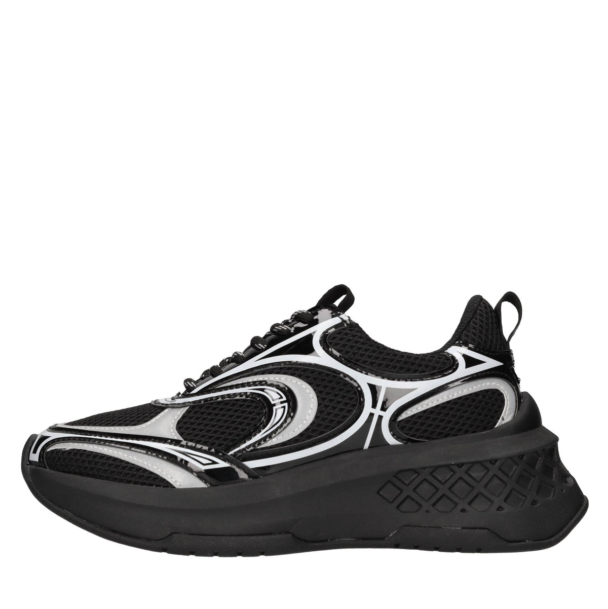 Sneakers in pelle e tessuto 