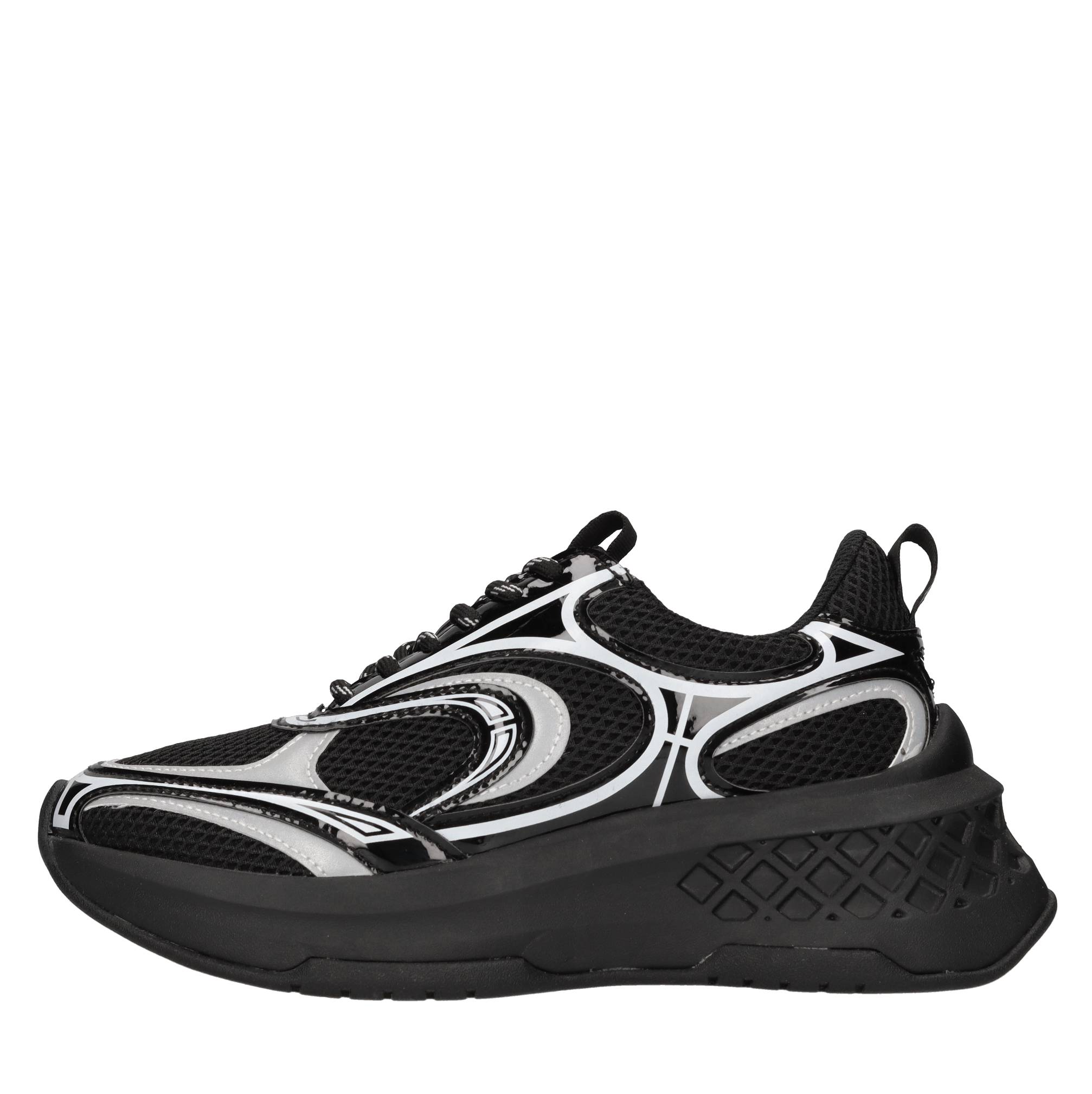 Sneakers in pelle e tessuto 