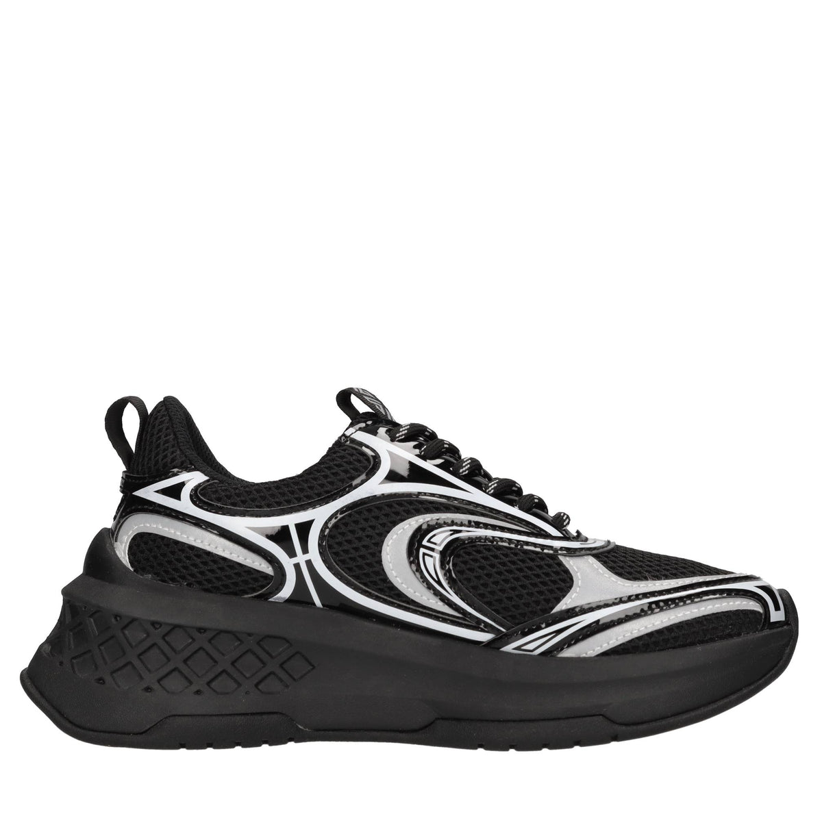 Sneakers in pelle e tessuto 