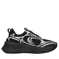 Sneakers in pelle e tessuto 