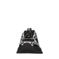Sneakers in pelle e tessuto 