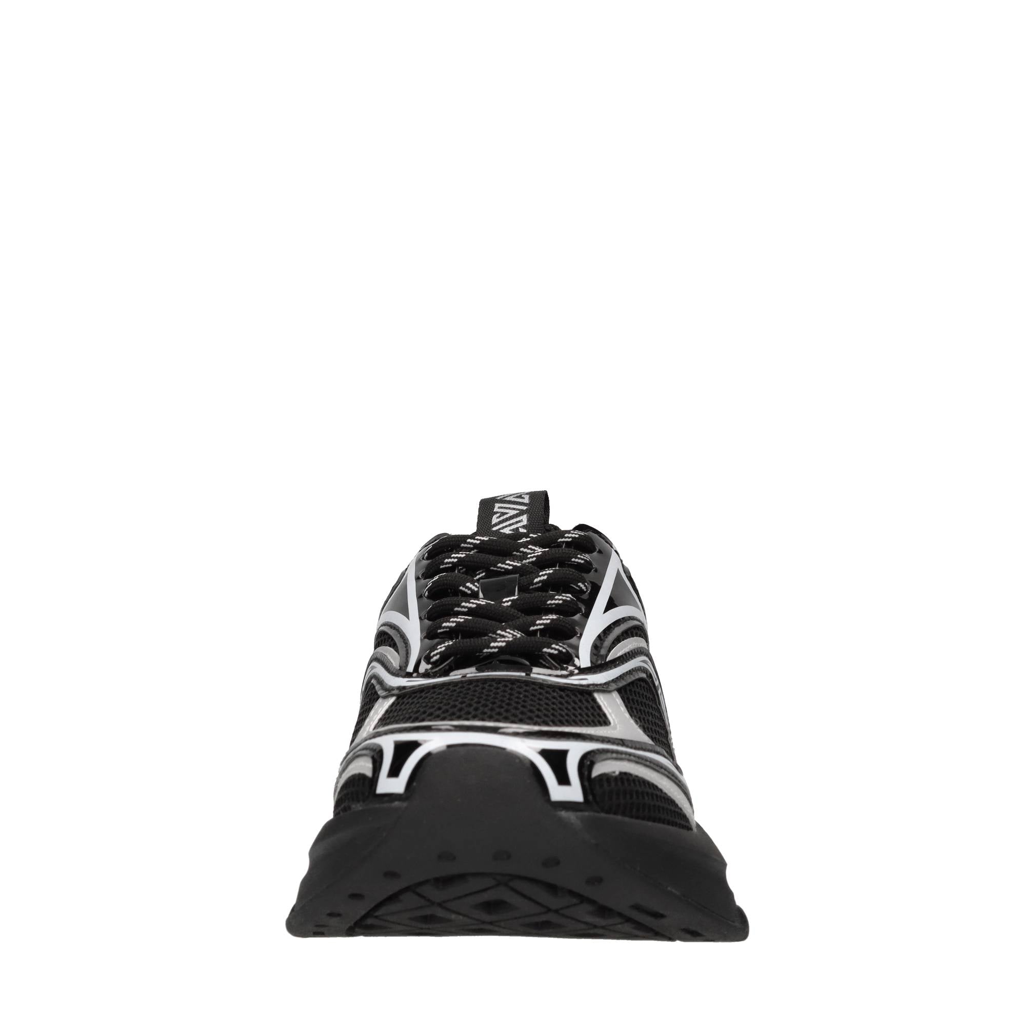 Sneakers in pelle e tessuto 