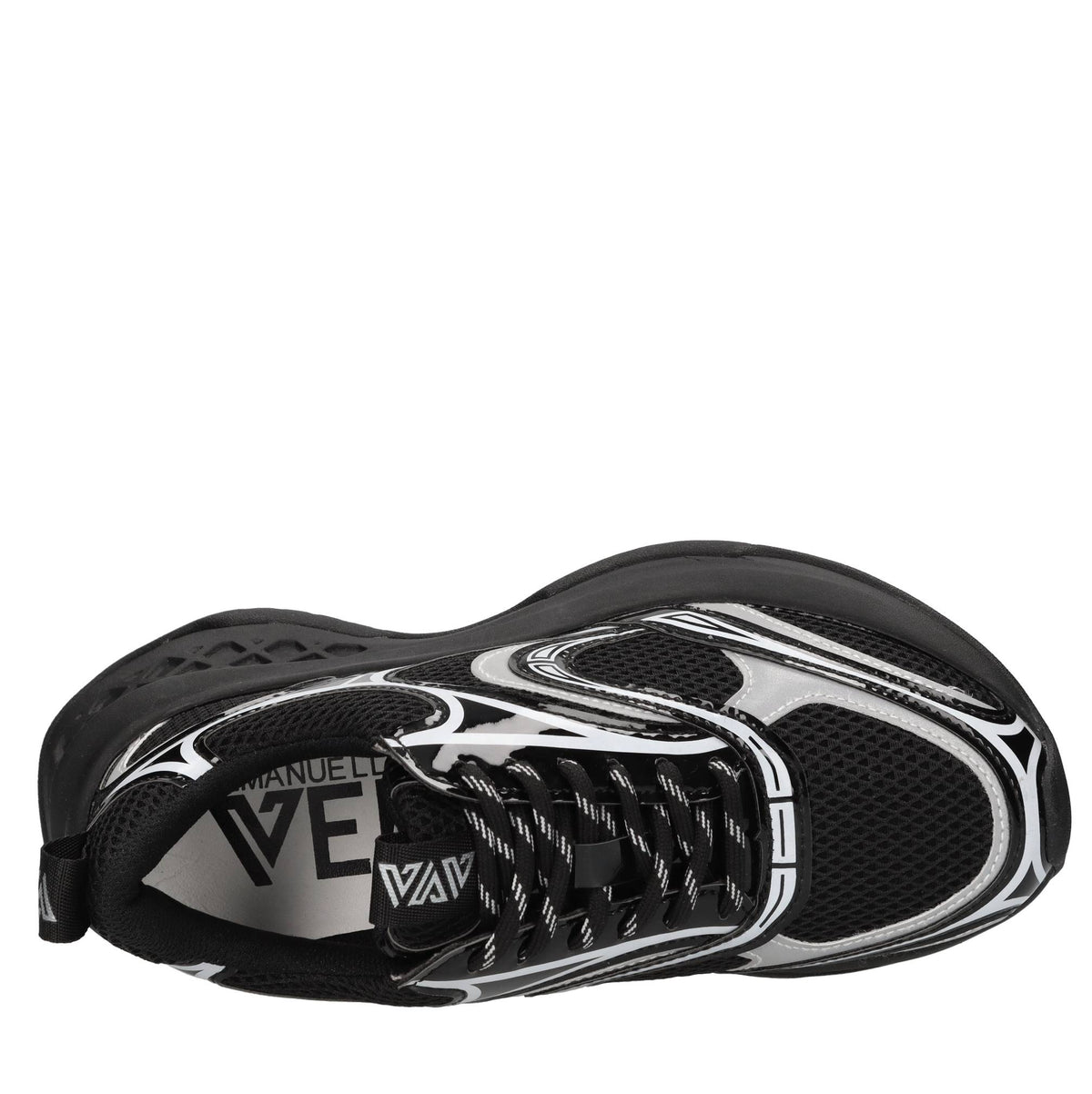 Sneakers in pelle e tessuto 