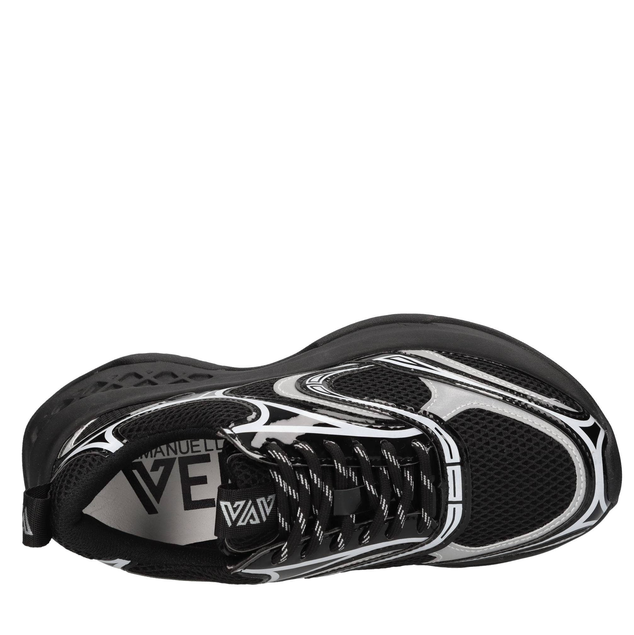 Sneakers in pelle e tessuto 