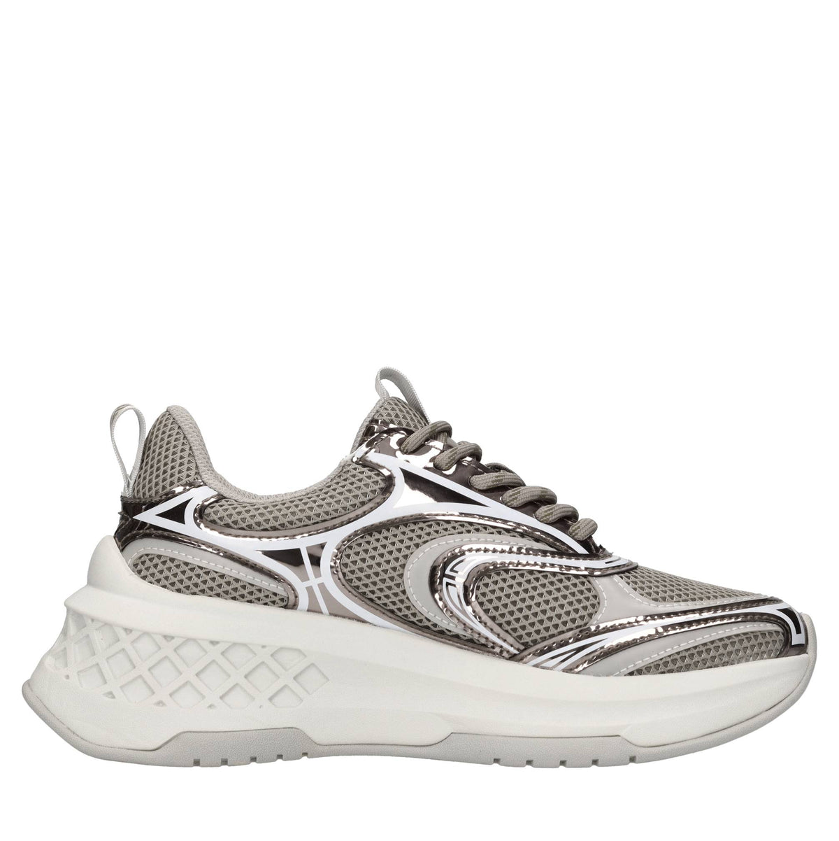Sneakers in pelle e tessuto 