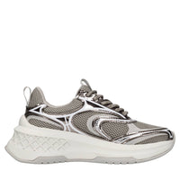 Sneakers in pelle e tessuto 