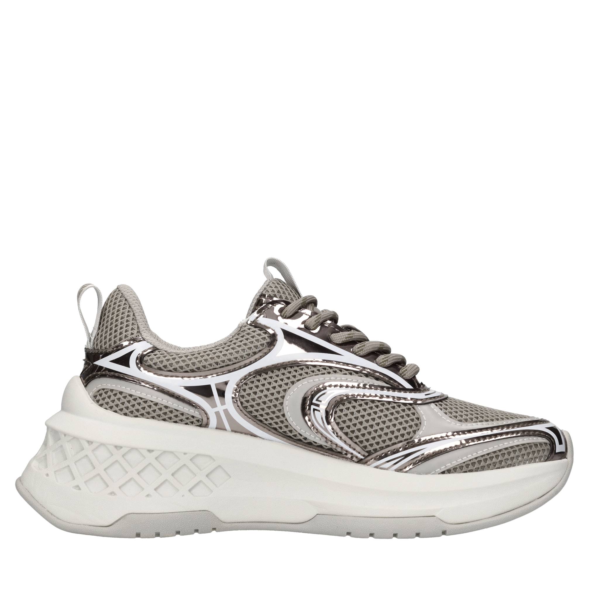 Sneakers in pelle e tessuto 