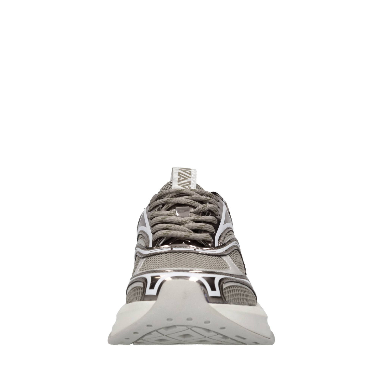 Sneakers in pelle e tessuto 