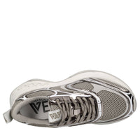 Sneakers in pelle e tessuto 