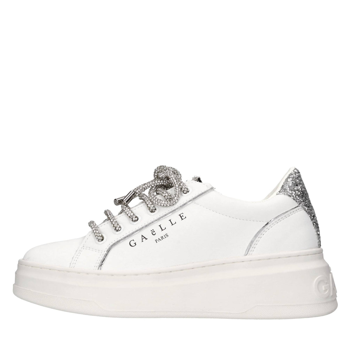 Sneakers in pelle e glitter 