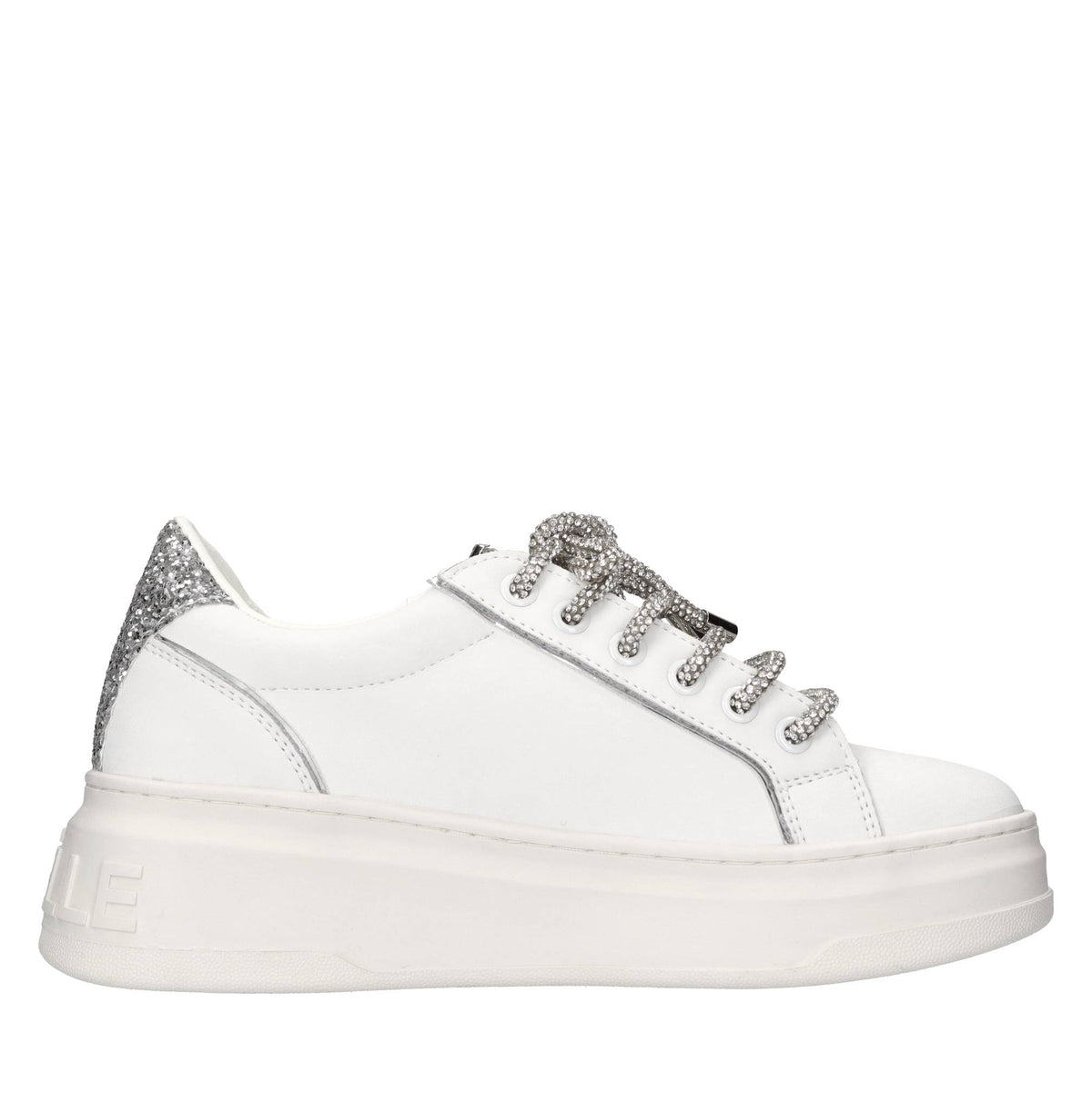 Sneakers in pelle e glitter 