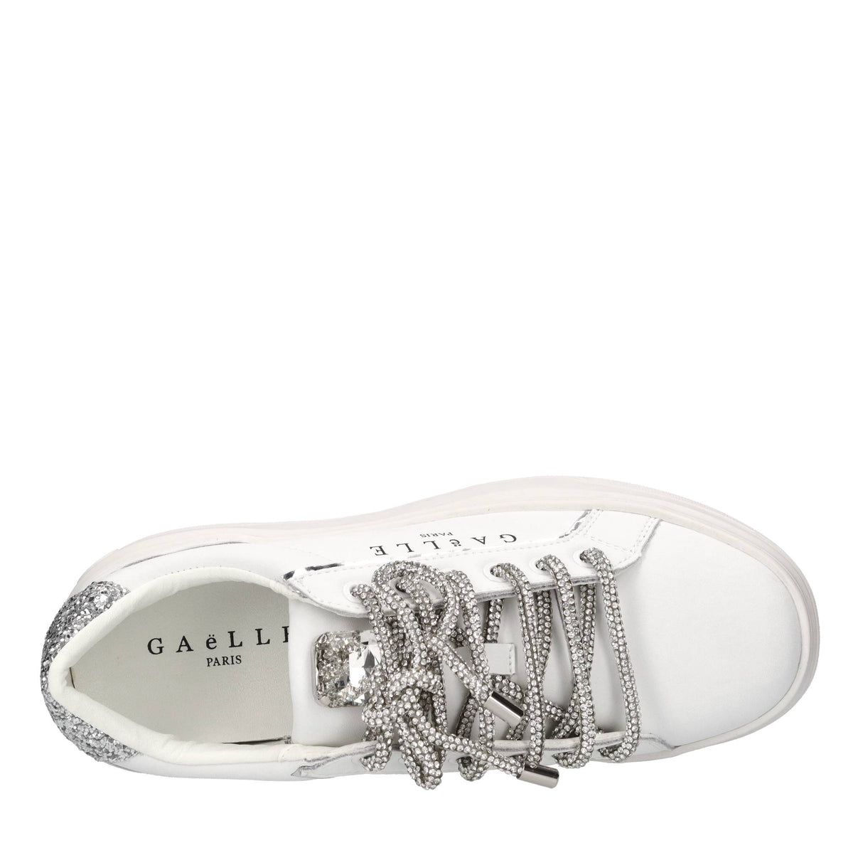 Sneakers in pelle e glitter 
