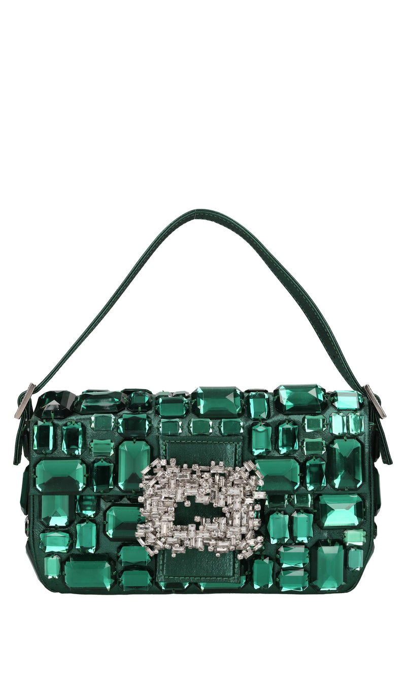 Borsa in tessuto e strass 