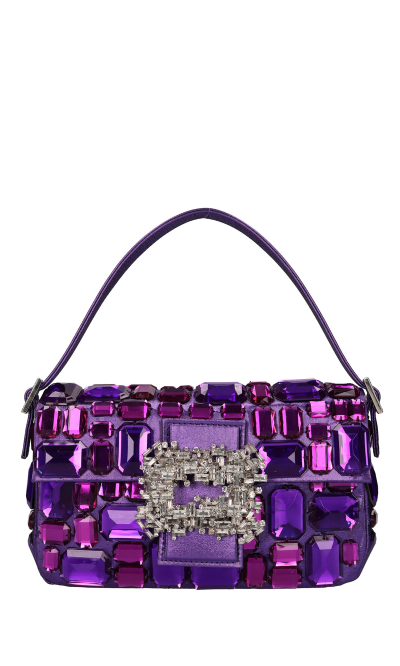 Borsa in tessuto e strass 
