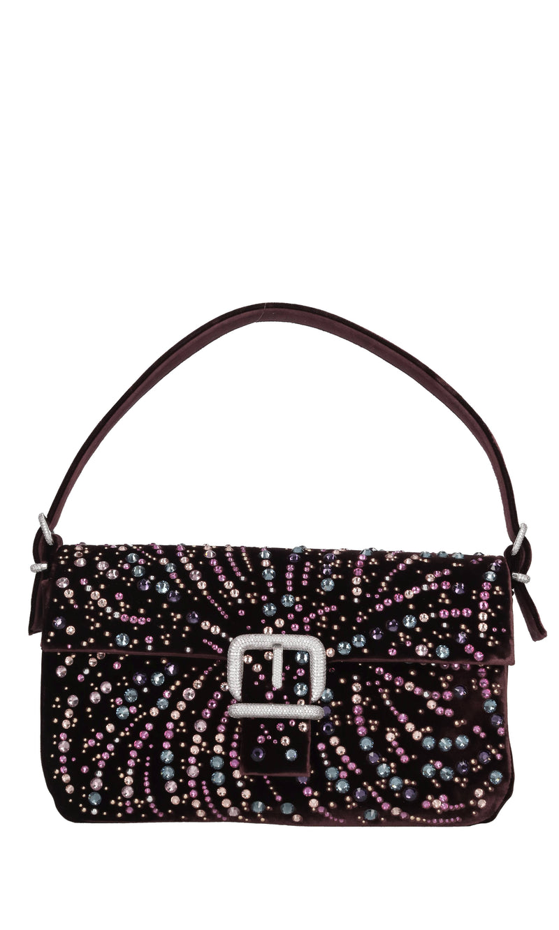 Borsa in velluto e strass 
