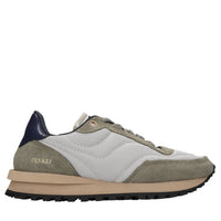 Sneakers in pelle, camoscio e tessuto 