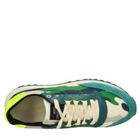 Sneakers in pelle, camoscio e tessuto tecnico 