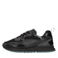 Sneakers in pelle e tessuto 