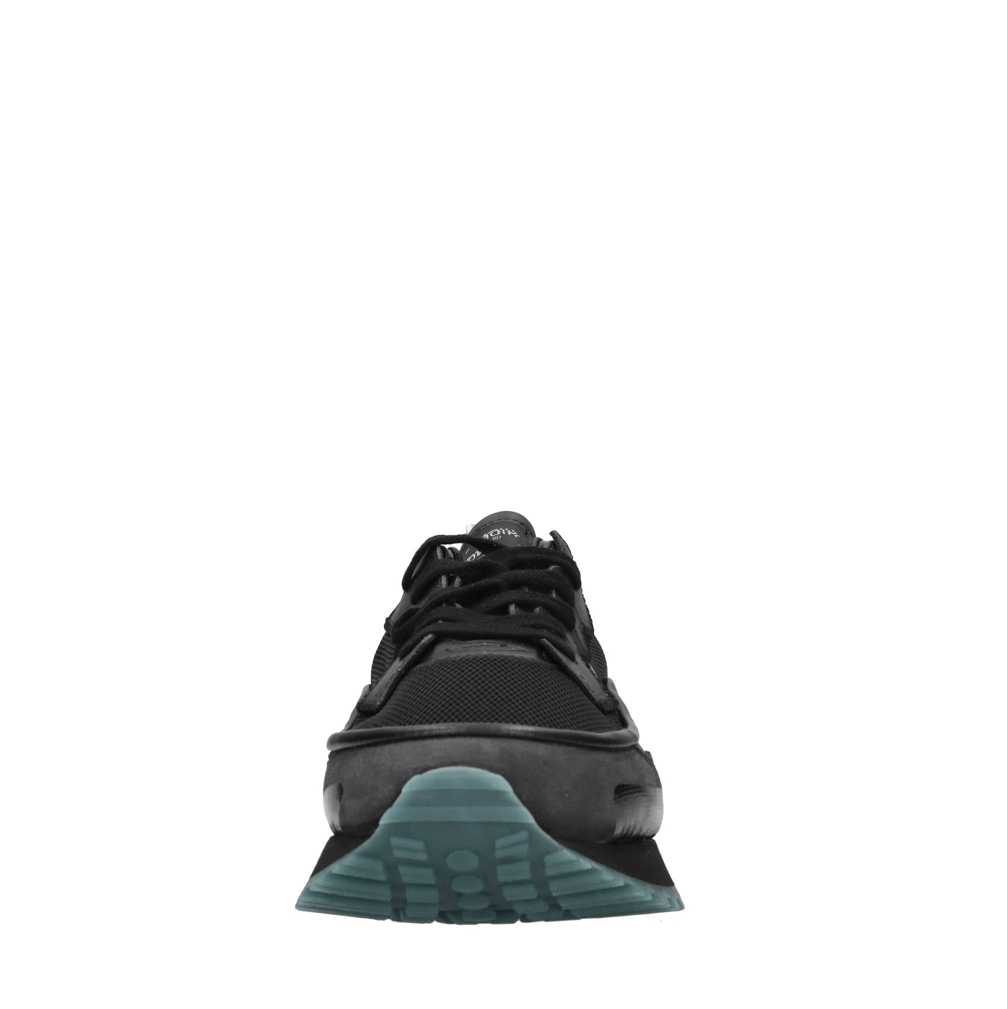 Sneakers in pelle e tessuto 
