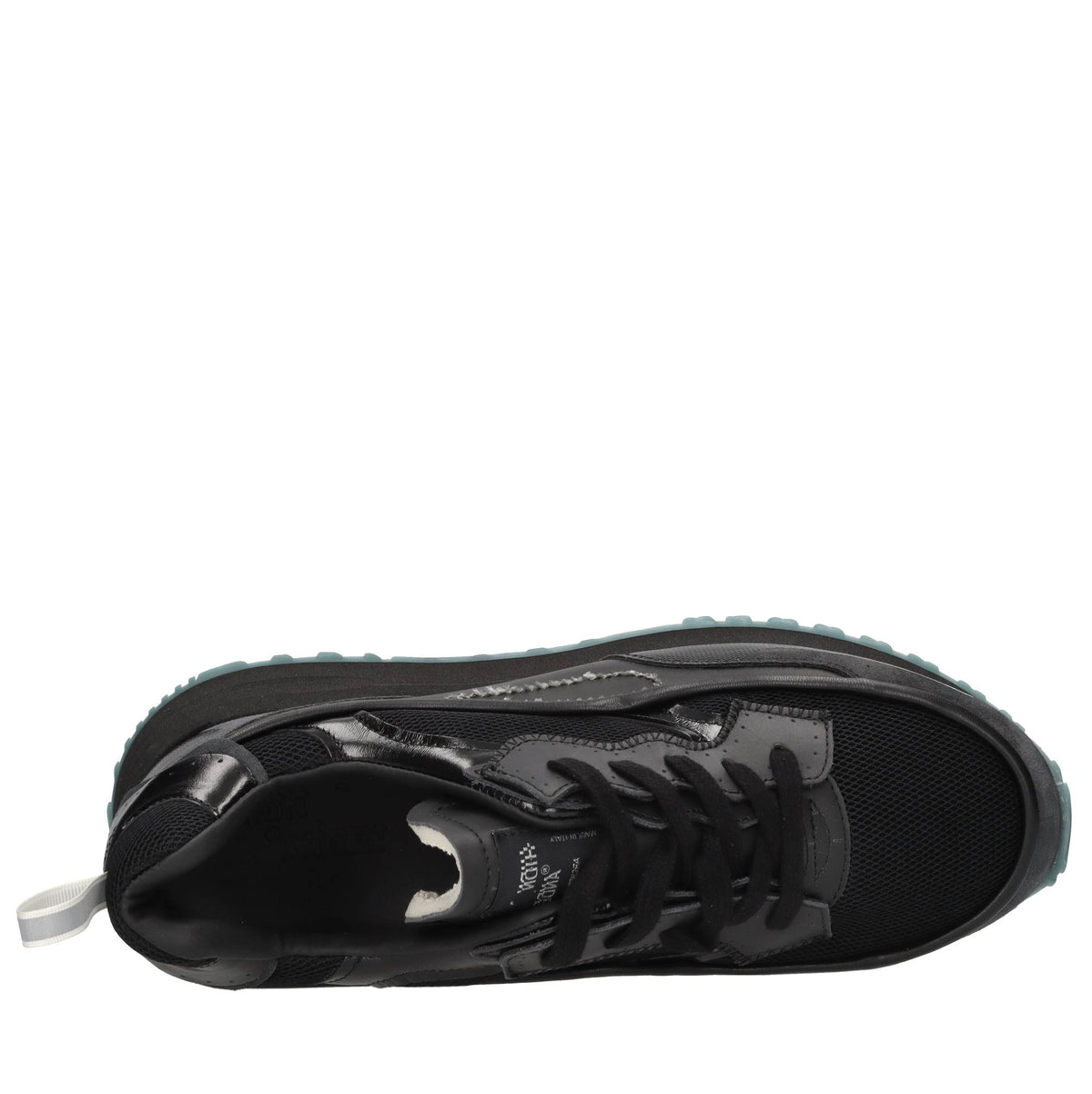 Sneakers in pelle e tessuto 