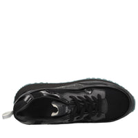 Sneakers in pelle e tessuto 