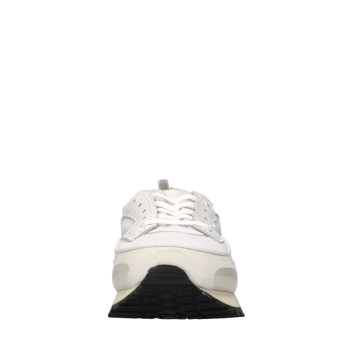 Sneakers in pelle e tessuto 